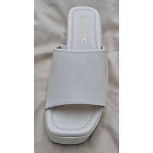 NEW CITY CHIC Slidey Platform Slip on slide sandal IVORY Women's Plus Size 8 W